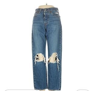 Levis premium Wedgie straight Classic Blue Denim Jeans